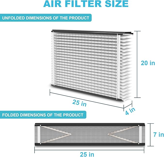 (3-Pack) 213 Replacement Filter Compatible with April-Aire Air Purifiers Actual Size: 21" x 24.75" x 4", Nominal Size: 20''x25''x4'' 1210,1620,2210,2216,3210 MERV-13 Furnace Filter Replacement