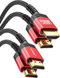 JSAUX 10K HDMI Cable 2.1 6FT 2-Pack 48Gbps 4K Ultra High Speed Cord eARC HDR10 by JSAUX