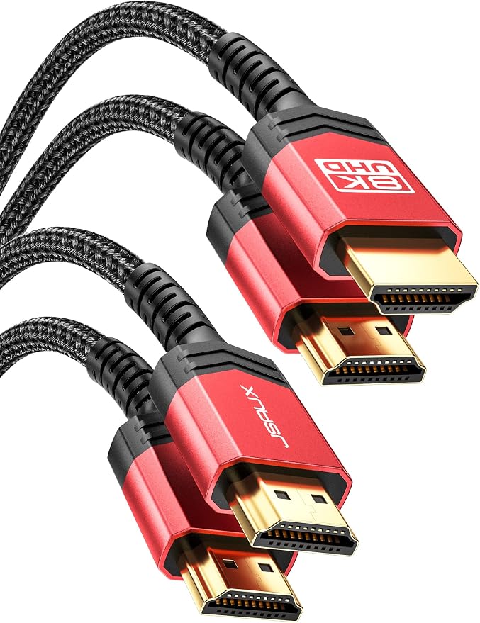 JSAUX 10K HDMI Cable 2.1 6FT 2-Pack 48Gbps 4K Ultra High Speed Cord eARC HDR10 by JSAUX