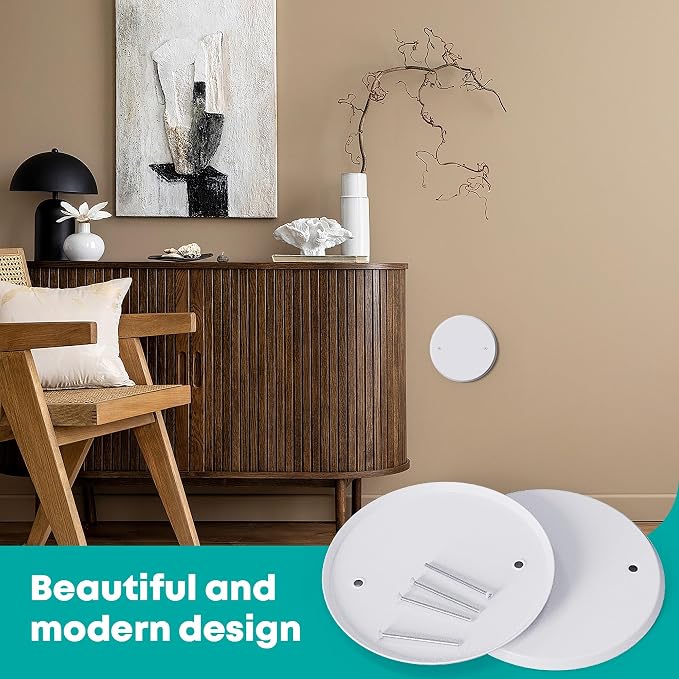 3 Pcs Smoke Detecte Cover Plate, 5 Inch Metal Round Blank Ceiling Cover Plate - Image 6