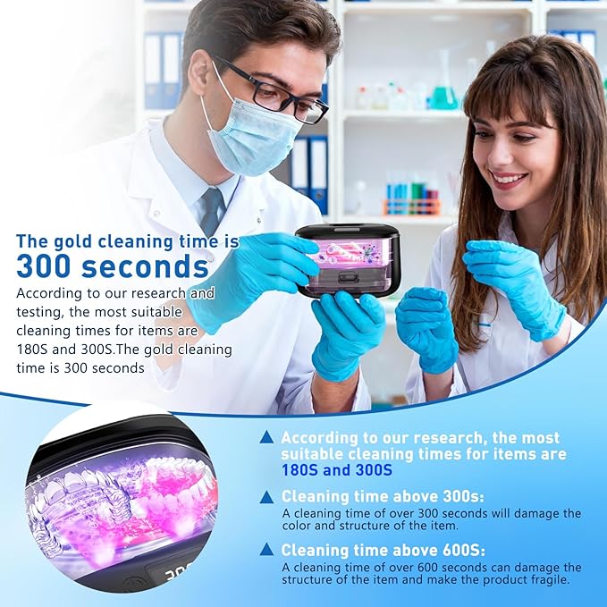 Wireless Ultrasonic Retainer Cleaner,Sonic Dental Cleaning Machine,Dental Cleaning Pod Night Guard Cleaner for Dentures, Retainers,Aligner, Mouth Guards, Jewelry Clean, Type-C Charge, 2600MAh