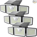 daphino 2500LM Solar Lights Outdoor with Motion Sensor,3 Head 270° Wide Angle Street Area Lights,IP65 Waterproof Security Lighting with 3 Modes(Remote,3 Pcs)