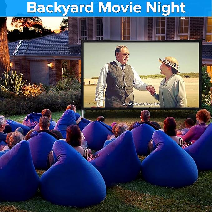 JWSIT Projector Screen and Stand, 80 inch Outdoor Movie Screen-Upgraded 3 Layers PVC 16:9 Outdoor Projector Screen,Portable Video Projection Screen with Carrying Bag for Home Theater Backyard