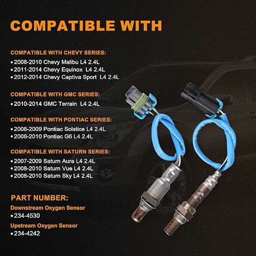 Oxygen O2 Sensor Upstream & Downstream 234-4242 234-4530 Compatible - Image 2