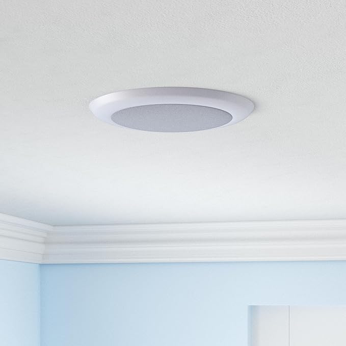TOPELER 6Inch LED Disk Light, 15W Dimmable Surface Flush Mount Ceiling Light, 1000Lm 5000K Daylight, Installs into Junction Box Or Recessed Can, ETL & FCC Listed, White