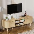 SHGJ&SOFT Storable TV Stand 65 Inch,Mid Century Modern TV Console Two Cabinet Doors with Open Partition in The Middleby by Wooden for Living Room,Bedroom. (Wooden, 1PC)