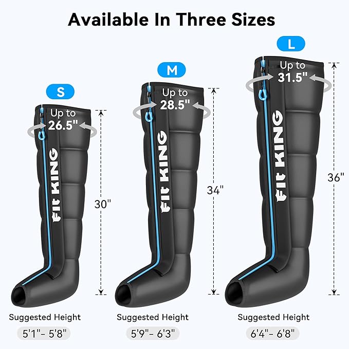 FIT KING Upgraded Cordless Recovery System, Professional Air Compression Massager, Reduces Muscle Pain and Improves Circulation, Warm-up and Fast Recovery for Athletes, Zone Massage Optional (Medium)
