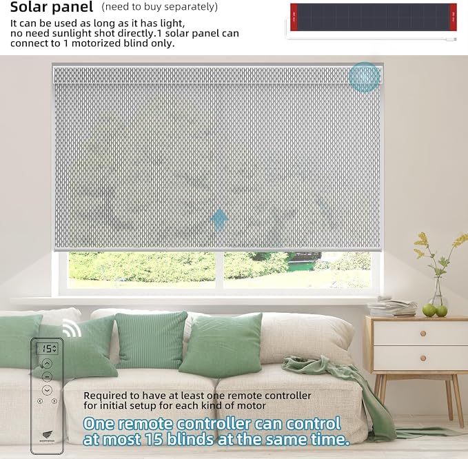 SmartWings Motorized Roller Shade, Light Filtering Smart Window Blinds Work - Image 2