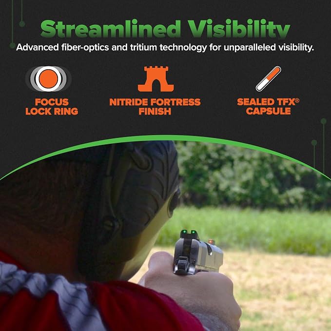 Truglo TFX PRO Handgun Sight, Glowing Shock Proof Tritium and Fiber Optic Night - Image 3