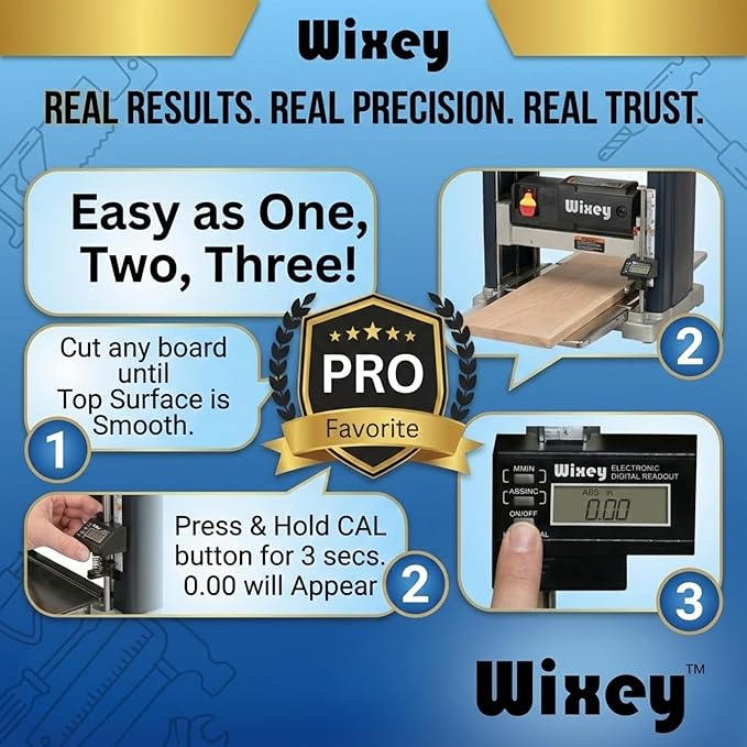 Wixey Digital Planer Gauge – Electronic Digital Readout & Thickness Measuring Tool – Accurate Calibration & Digital Dimensions – Perfect Portable Planer Accessory for Woodworking Upgrade