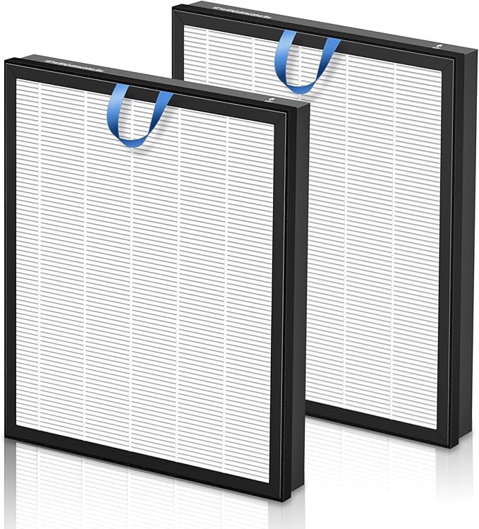 PETOX Vital 200S Replacement Filter for LEVOIT Vital 200S and Vital 200S-P Air Purifier, True HEPA and High-Efficiency Activated Carbon Filter, Vital 200S-RF, 2 Pack, White