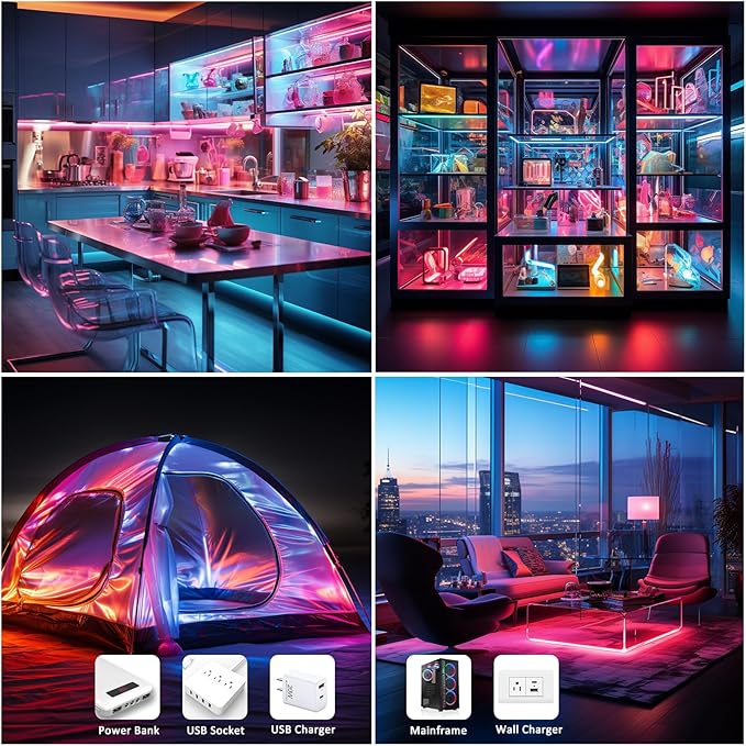 UVTaoYuan LED Strip Lights RGB COB 6.56 FT 1152 LEDs 5V USB Color Changing Short Strip Light,Multi Color TV Backlight with Remote/Button Control/Smart app for DIY Home Decor (6.56FT/2M)