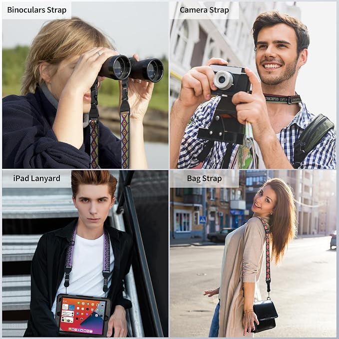 FIEIL Red Floral Shoulder Strap, Adjustable Camera Strap - Image 2