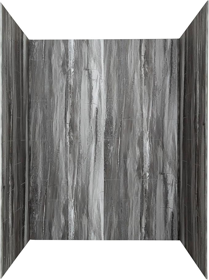 Palisade 78in x 60in x 36in Waterproof Vinyl Shower Surround Kit with Accessories in Urban Cliff