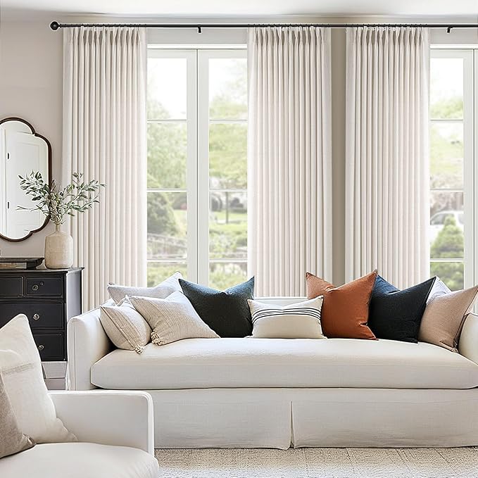 Memory Trained Pinch Pleated Curtains 90 Inches Long, Viral Linen Pinch Pleat - Image 4
