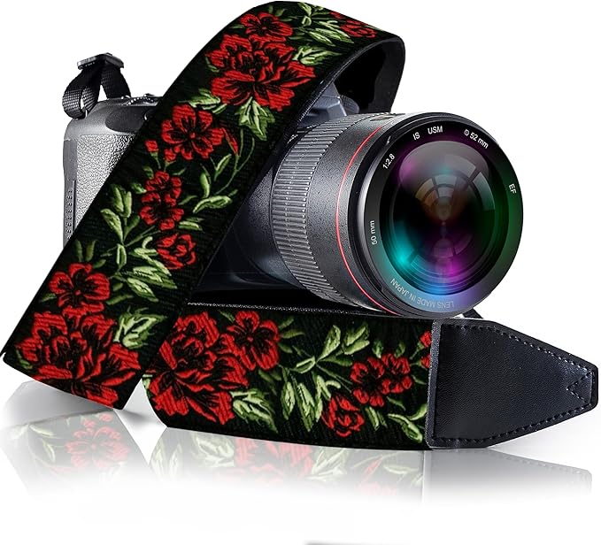 Art Tribute Camera Strap, Vintage Embroidered Neck Shoulder & Crossbody Camera by ArtTribute