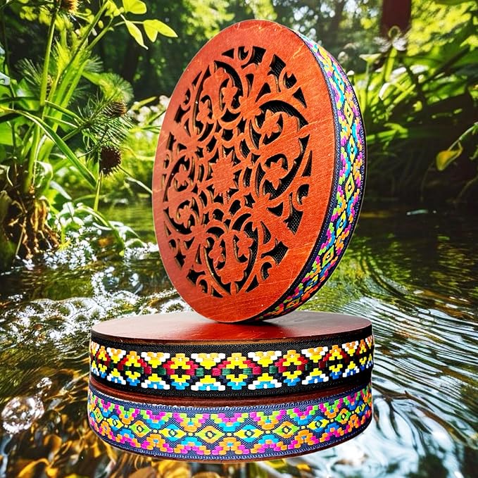 8'' Water Stream Drum | Rain Disk "Water-Fall" | Instrument for Sound Therapy | Ocean Drum | Sonic Energy Wave Drum | Yoga Meditation | Release Pressure | Music Healing Instrument (With Display Stand)