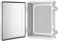 Gratury Junction Box, IP67 Waterproof Plastic Enclosure for Electrical Project, Hinged Grey Cover, Includes Mounting Plate and Wall Bracket (Transparent Cover, 16.1"x12.2"x7.1")