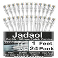 Jadaol UL Listed Patch Cables Cat 6a / Cat 6 1 ft 24-Pack, 10Gbps 550MHz Slim by Jadaol