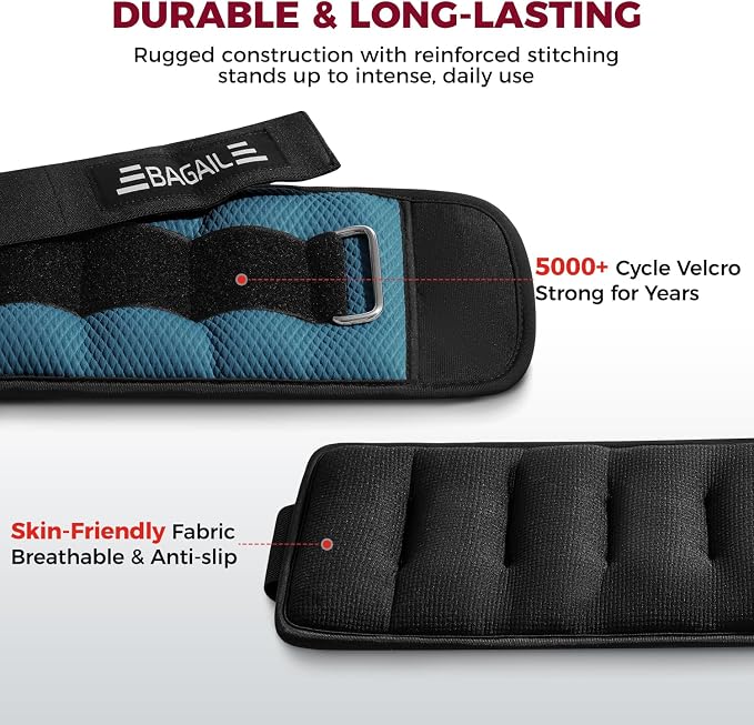 BAGAIL Ankle Wrist Weights for Women & Men, One Pair of 1/2/4/6/8/10 LBS - Image 5