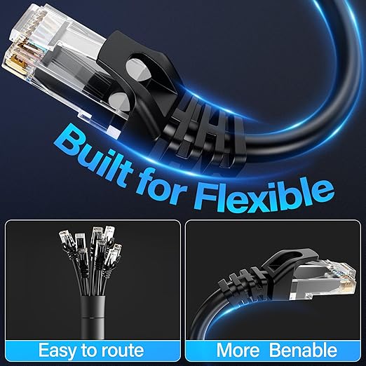 Cat6 Ethernet Cable 10Gbps 35 ft, UTP Ethernet Cable Cat 6, Flexible Bare - Image 4