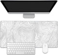 EOBKLAX Mouse Pad,Topographic Line Desk Mat for Desktop,Desk Pad with Non-Slip Base and Stitched Edge,Extended Mousepad for Office and Home 35.4X15.7 Inch