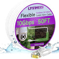 Cat6a Slim Ethernet Patch Cable 50ft Indoor & Outdoor, Flexible 10G Cat6 by Lysymixs