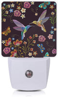 Smoaffly Vintage Hummingbird Butterfly Flowers Night Light Plug-in LED Nightlights Auto Sensor Night Lamp Dusk-to-Dawn Lamp Home Decor for Nursery Children Girls Boys