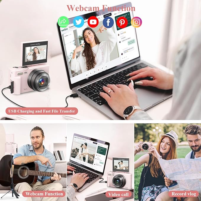 4K Digital Camera for Photography, 64MP Vlogging Camera for YouTube, WiFi Vlog - Image 5