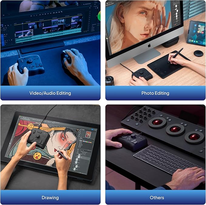 TourBox NEO - Customizable Editing Controller, Photo Color Grading Illustration Speed Editor, Intuitive Control Boost Productivity, Programmable Keyboard for Adobe CSP and More, Works with Mac/PC
