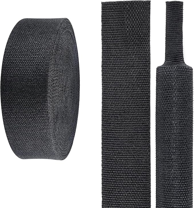 Sonoreboom 2 in 1 Heat Shrink Braided Sleeving Fabric Tubing-Ideal fit Irregular Shape Hose/Cable/Wire (1"(25mm), 60FT)