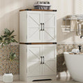 Farmhouse Floor Storage Cabinet with Adjustable Shelves, Rustic Style for Bathroom, Kitchen, Living Room