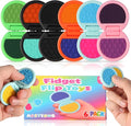 Fidget Toys Adults, Sensory Toys for Kids with Autism, Anxiety Relief Items for ADHD Stress Relief, Texture Worry Stone for Teens & Flip Slider - Treasure Box Toys for Classroom (6pcs)