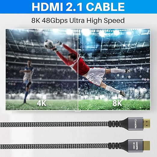 8K HDMI 2.1 Cable, Real Certified Cable, Ultra HD Braided Cord, Supports - Image 4