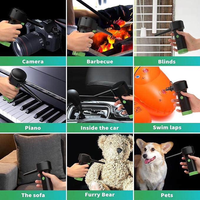 Sukadar Electric Air Duster for Cleaning Computer - Portable 91000 RPM Cordless Air Blower with Rechargeable Battery