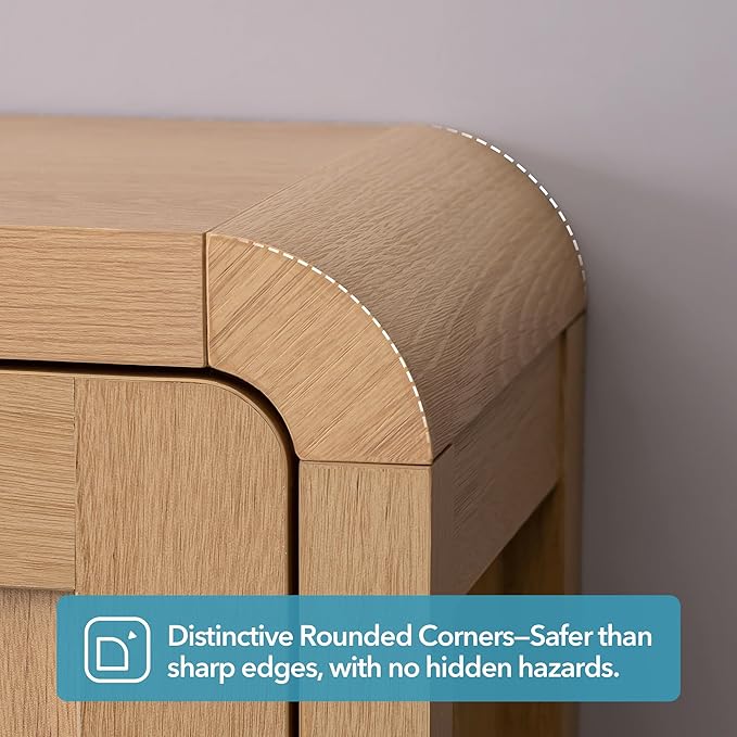 Modern Farmhouse Bathroom Wall Cabinet, Oak Finish Medicine Cabinet with Soft-Close Doors, Wall Mounted Storage Organizer with Rounded Edges for Kitchen, Laundry Room, Entryway