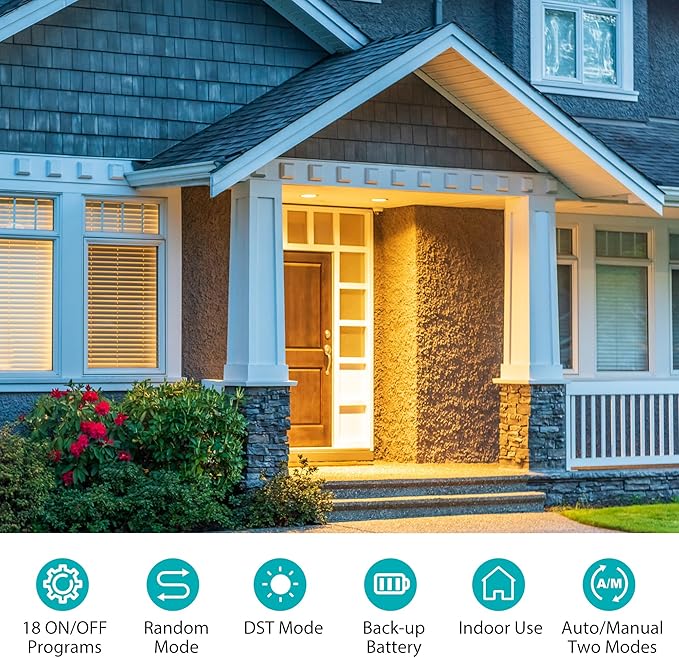 BN-LINK 7 Day Programmable in-Wall Timer Switch for Lights, Digital Light Switch Timer Indoor, Single Pole and 3 Way (Compatible with SPDT) Both Use, Neutral Wire Required, No Backlight, ETL Listed