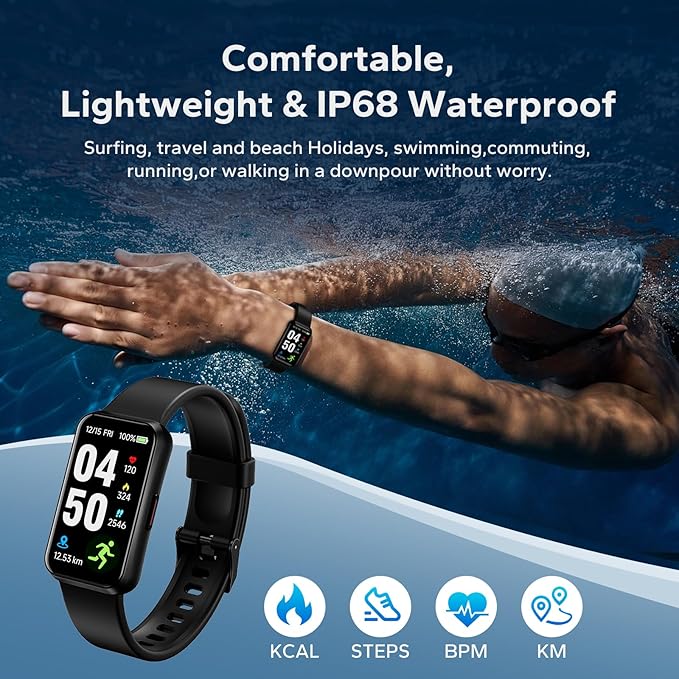 pixtlcoe Fitness Smart Trackers with 24/7 Health Monitoring,Heart Rate Sleep Blood Oxygen Monitor/Calorie Steps Counter Pedometer Activity Tracker/Smart Notifications for Men Women