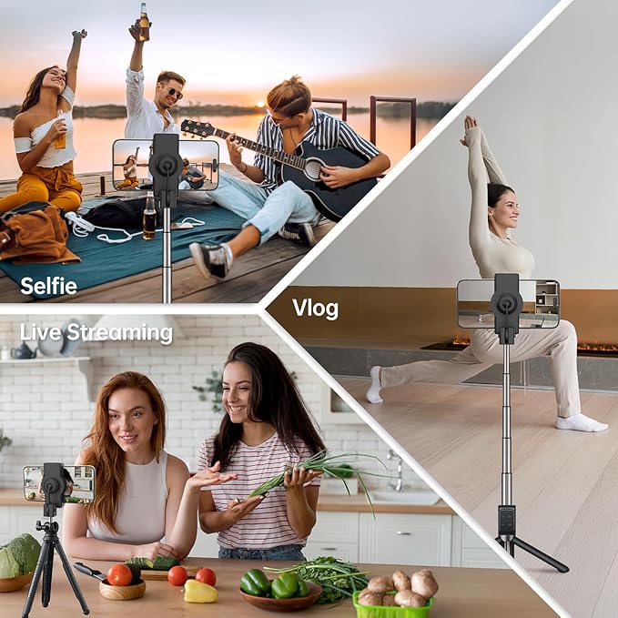 Vlog Selfie Monitor Screen for iPhone 16 and Below, Young Master Magnetic Touchscreen Monitor, 4K 60fps, Audio Sync, 4in Back Camera Monitor for Youtube Tiktok Video Recording, Compatible with Android