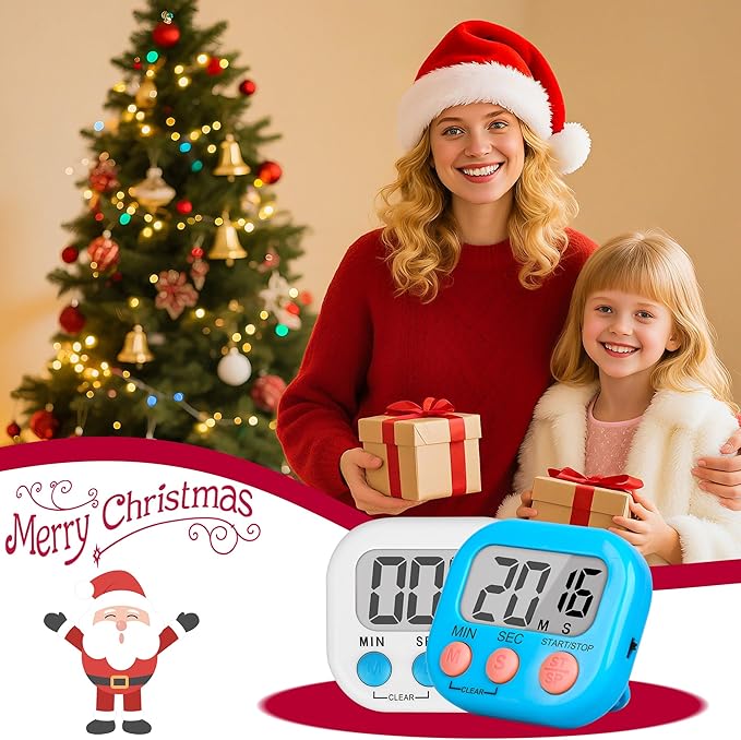 ZILLEEN Classroom Timer for Kids Teachers 4 Pack Digital Timers, Blue & White