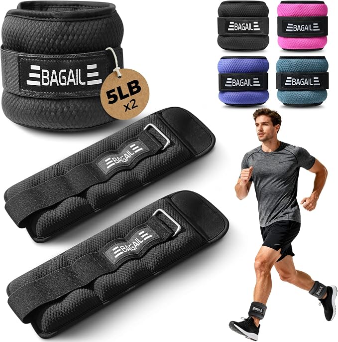 BAGAIL Ankle Wrist Weights for Women & Men, One Pair of 1/2/4/6/8/10 LBS by BAGAIL