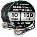 CableGeeker CAT6A Slim Ethernet Cable 150FT, 10Gbps 550MHz High Speed Network by CableGeeker