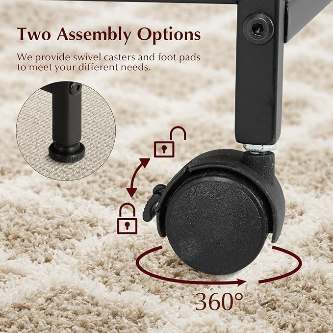 GCCSJ Large Printer Stand，3 Tier Printer Cart with Adjustable Storage Shelf，23.6 x18.9 x 29.5 inches Printer Stand for Home Office, Stands for Heat Press Scanner Fax, Industrial Style, Brown