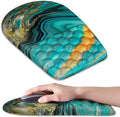 BOCHEERY Ergonomic Mouse Pad Wrist Support,Upgrade Mousepad with Massage Design,Non-Slip PU Base Desktop Mouse Pads for Pain Relief, Computer, Office & Home,12 x 8 in（F-Golden Green Marble）