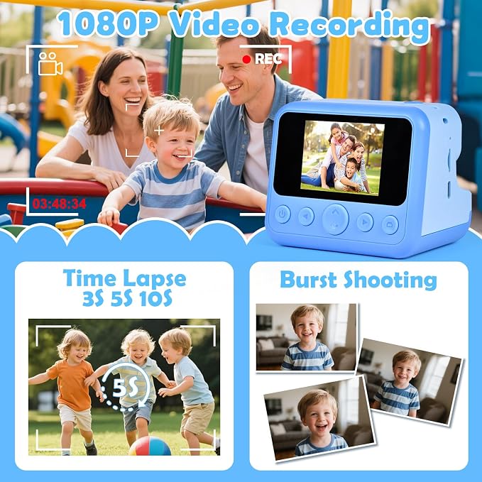 Kids Instant Print Camera, 30MP 1080P HD Digital Camera - Image 3