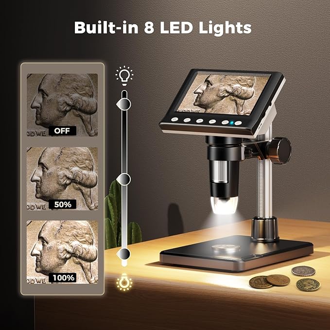 4.3 Inch LCD Digital Coin Microscope, 1000X USB Magnifier - Image 4