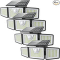 daphino 2500LM Solar Lights Outdoor with Motion Sensor,3 Head 270° Wide Angle Street Area Lights,IP65 Waterproof Security Lighting with 3 Modes(Remote,4 Pcs)