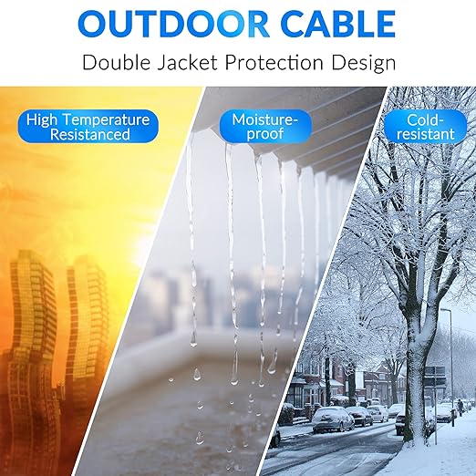 Cat5e Outdoor Ethernet Cable 100 Feet, Cat 5e Heavy Duty Internet Network LAN - Image 4