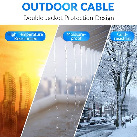 Cat5e Outdoor Ethernet Cable 250 Feet, Cat 5e Heavy Duty Internet Network LAN - Image 4