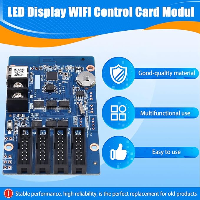 MARALANG HD-WF4 RGB Seven Color Small LED Display WiFi Control Card Module 384Wx256H Pixels HUB75 Interface Controller Panel Card